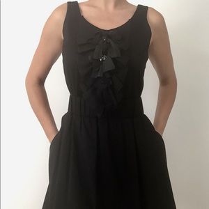J. CREW Little Black Dress Ruffle Front Size: 0